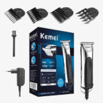 ماكينة حلاقة كهربائية احترافية للرجال من كيمي، قابلة للشحن، بأربع شفرات، لون فضي