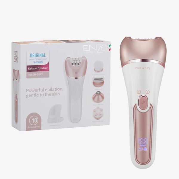 CB1-002 ماكينة إزالة الشعر اللاسلكية Enzo Wet & Dry مع 10 ملحقات - الصورة 1