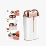 ⁦ماكينة حلاقة كهربائية فلوليس فيس ديو مع ضوء LED لإزالة الشعر على الفور⁩ - الصورة ⁦3⁩