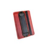 ⁦محفظة بطاقات جلدية للهاتف مع حزام إمساك ومسند⁩ - الصورة ⁦2⁩